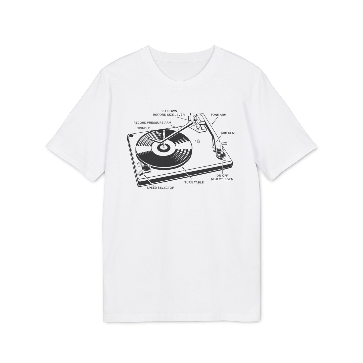 Vinyl Record Player Turntable T Shirt (Premium Biologisch)
