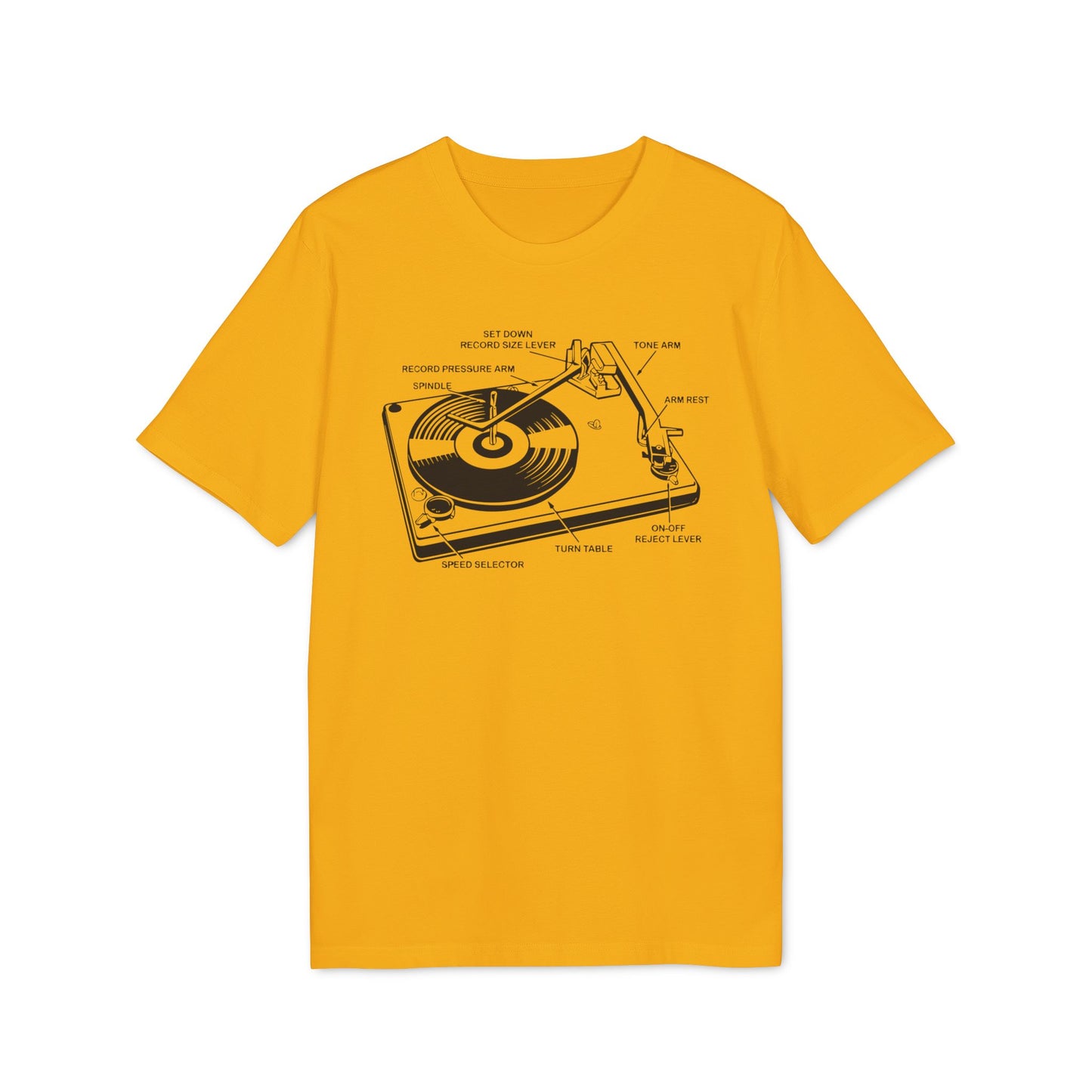 Vinyl Record Player Turntable T Shirt (Premium Biologisch)