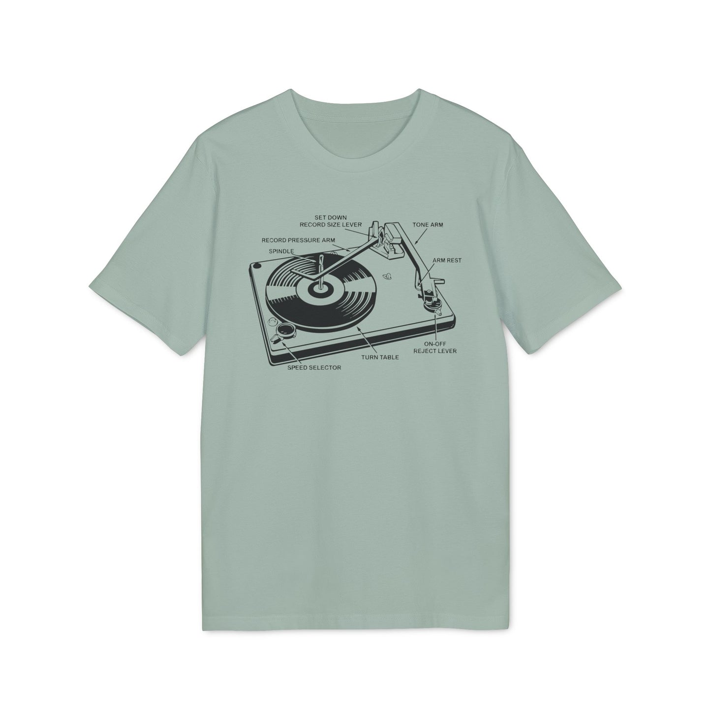 Vinyl Record Player Turntable T Shirt (Premium Biologisch)