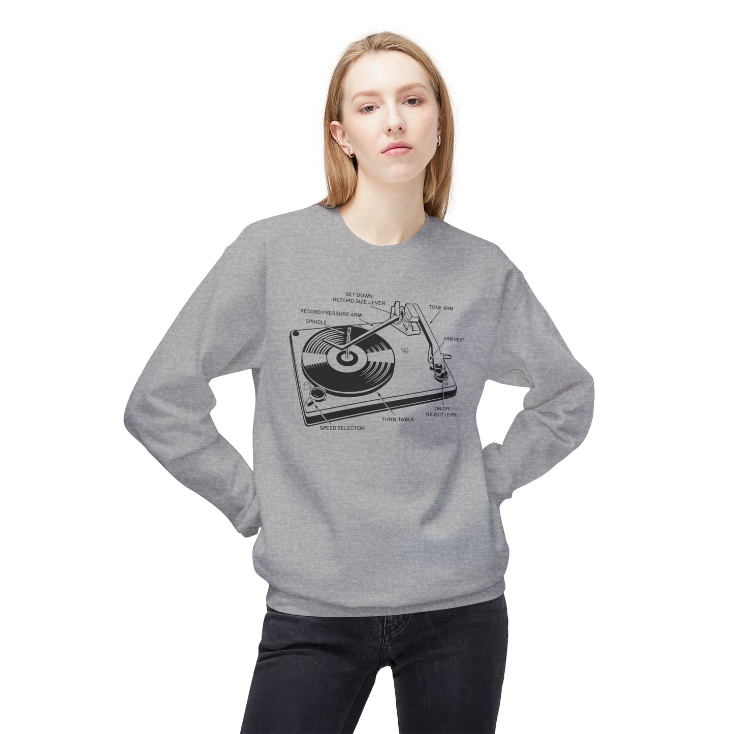 Vinyl Record Player Turntable Sweatshirt