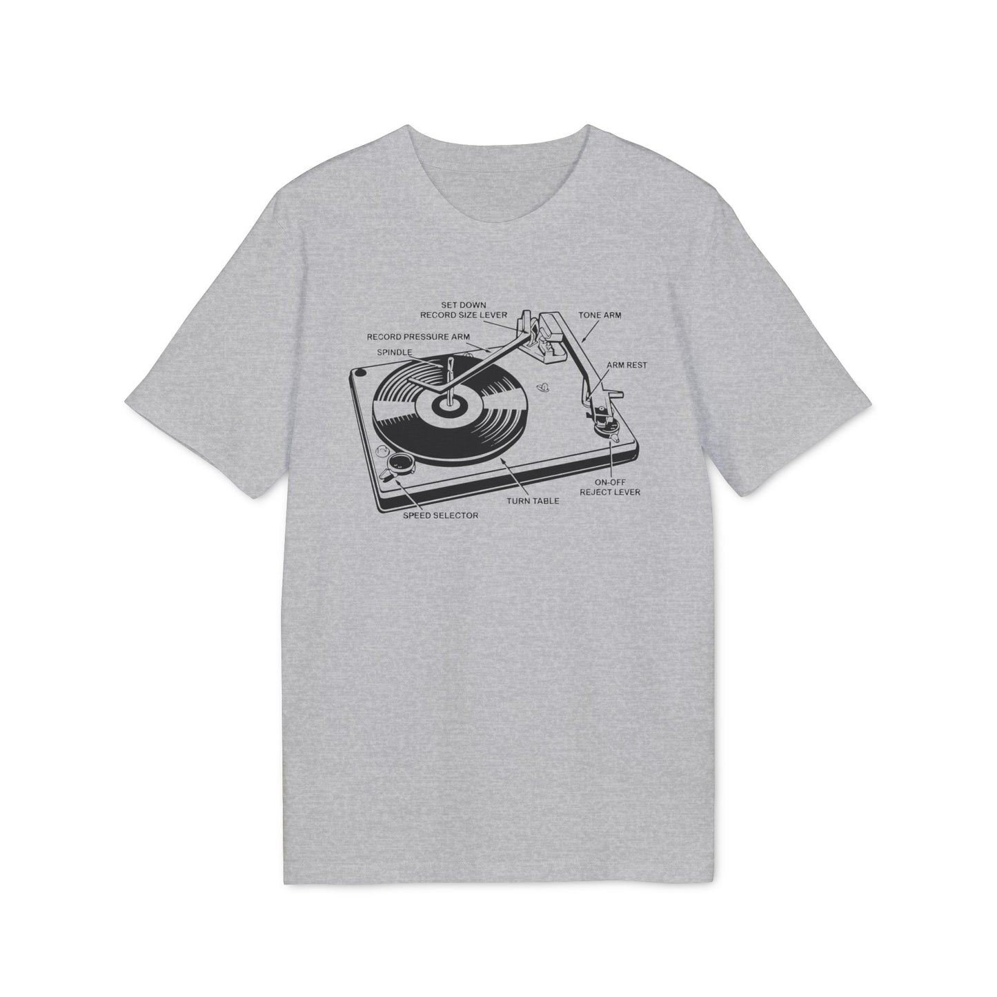 Vinyl Record Player Turntable T Shirt (Premium Biologisch)