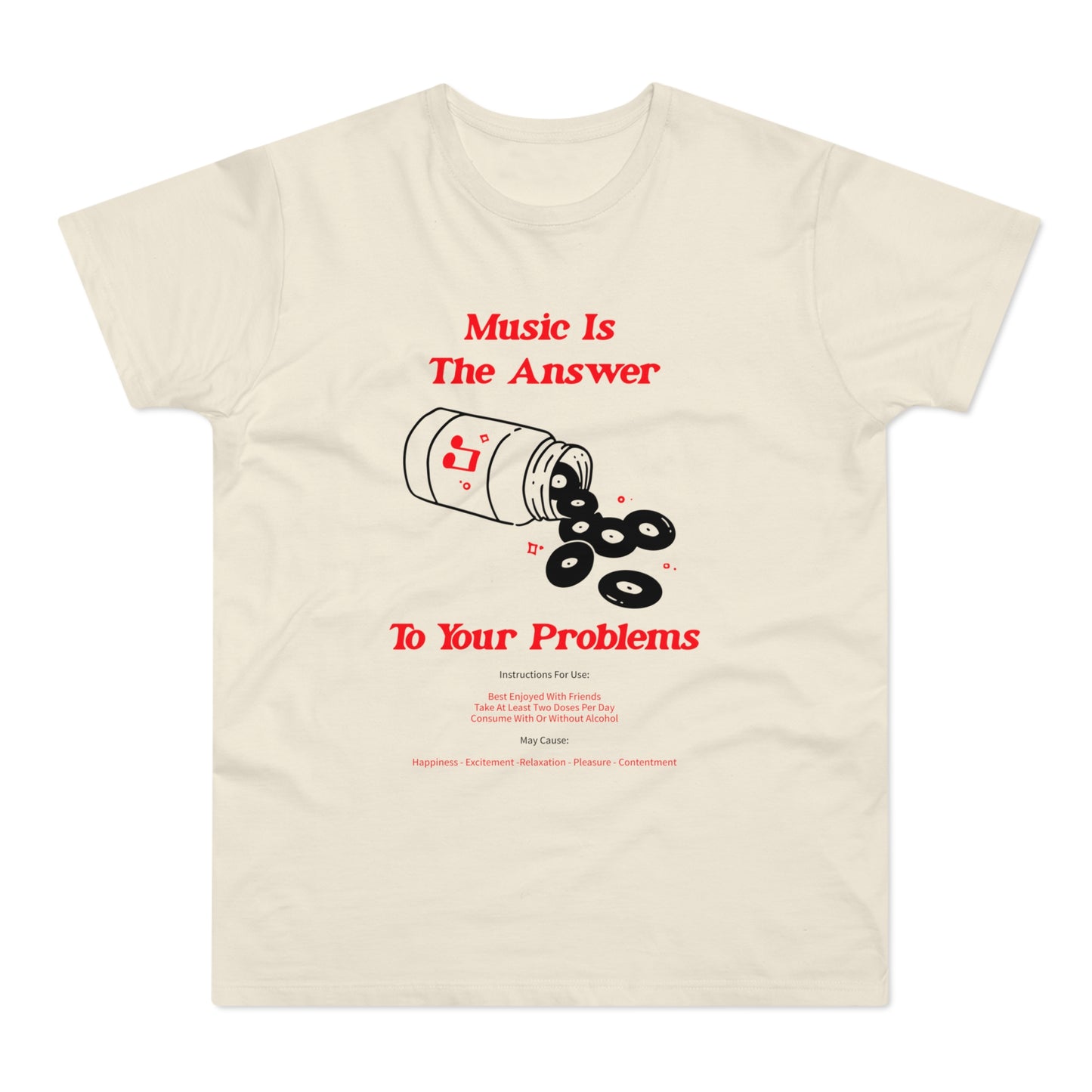Music Is The Answer T Shirt (Standaard Gewicht)