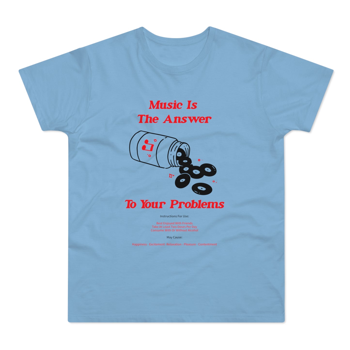Music Is The Answer T Shirt (Standaard Gewicht)