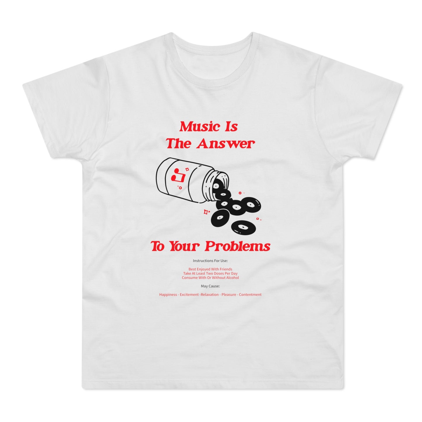 Music Is The Answer T Shirt (Standaard Gewicht)