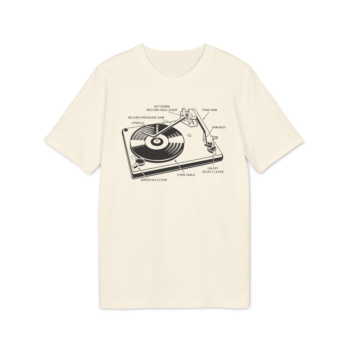 Vinyl Record Player Turntable T Shirt (Premium Biologisch)