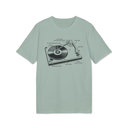 Vinyl Record Player Turntable T Shirt (Premium Biologisch)