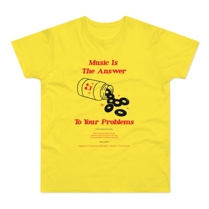 Music Is The Answer T Shirt (Standaard Gewicht)