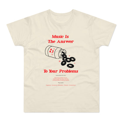 Music Is The Answer T Shirt (Standaard Gewicht)