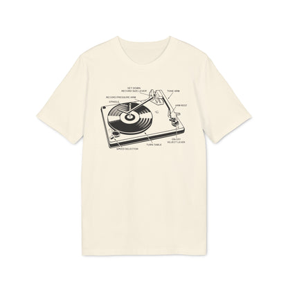 Vinyl Record Player Turntable T Shirt (Premium Biologisch)